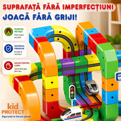 Cube Train Circuit Răsturnat – 81 Piese | KidProtect