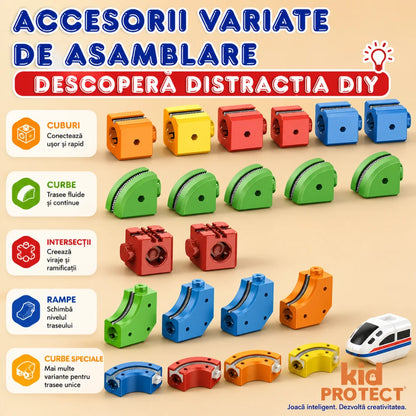 Cube Train Circuit Răsturnat – 81 Piese | KidProtect