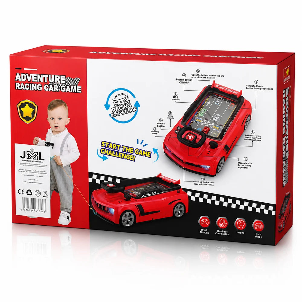 Simulator Auto Interactiv 39.3x24x13.9cm, Masina Interactiva de Politie cu Volan, Lumini si Sunete