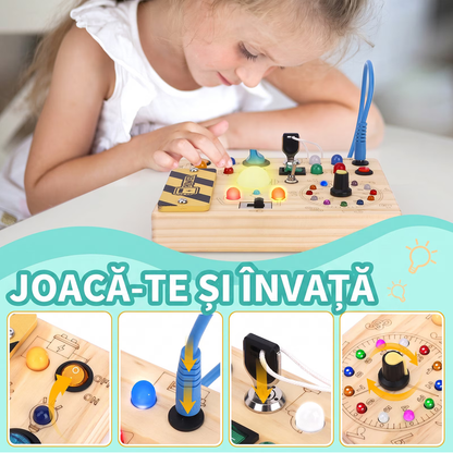 Jucărie Montessori Busy Board – Jocuri Educative pentru Copii 1-3 Ani