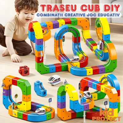 Cube Train Circuit Răsturnat – 81 Piese | KidProtect